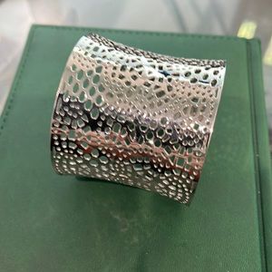 Silver filigree cuff bracelet